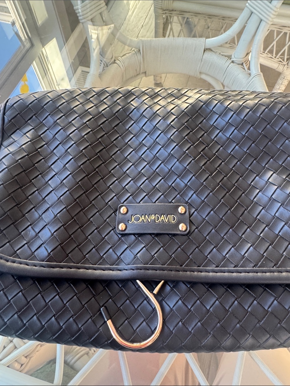Joan & David Black Woven travel bag
